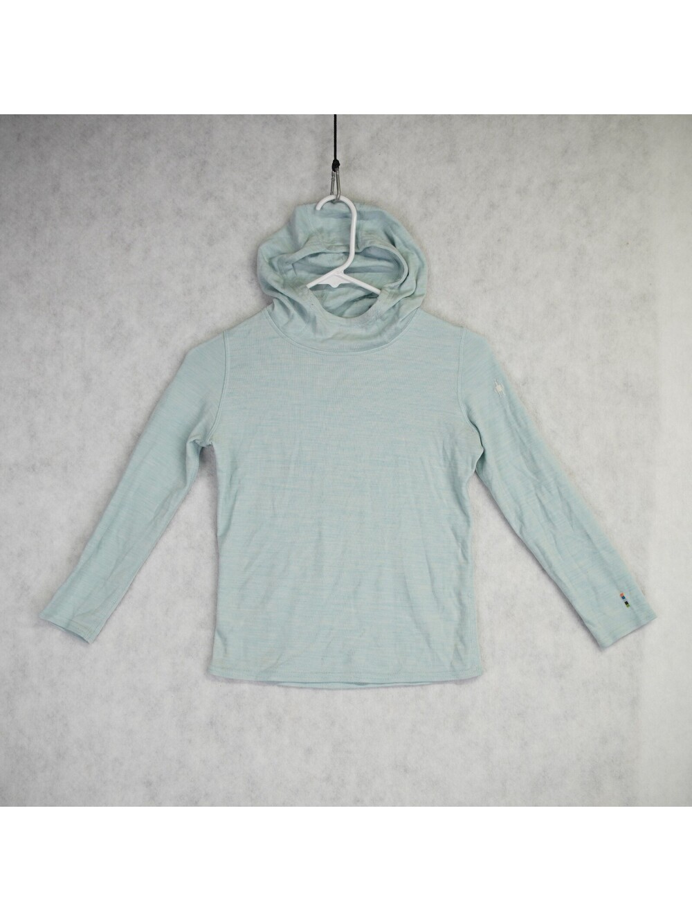 Smartwool Merino 250 Hooded Thermal Long Sleeve Base Layer Top Kids Large Blue